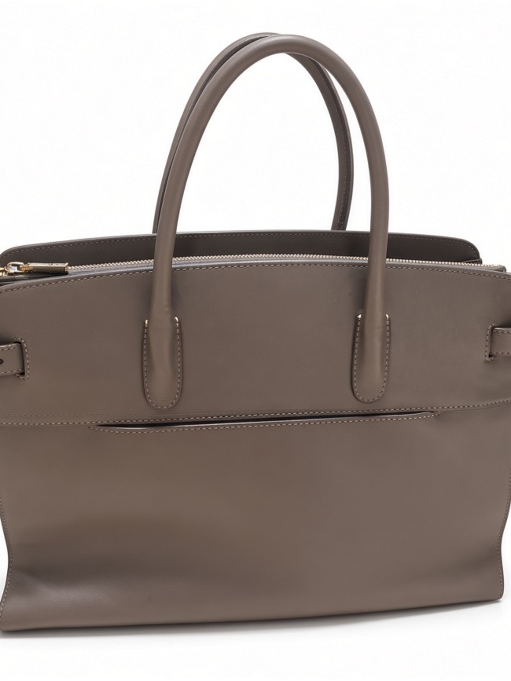 Cuyana Taupe Leather Structured Tote